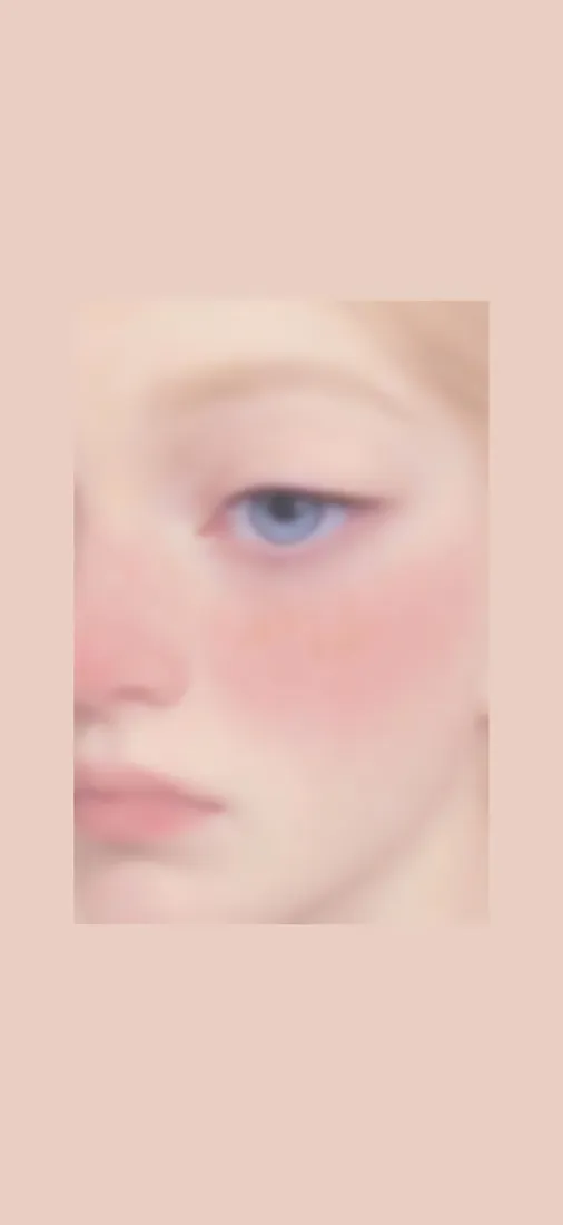 手绘美女手机壁纸｜浅粉背景图片 - 清新插画「哲风壁纸」