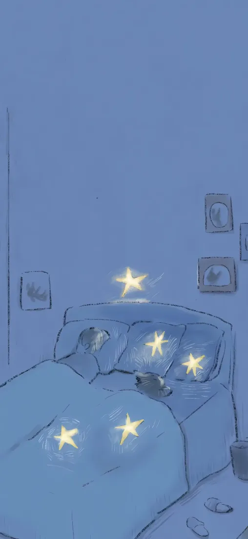 卡通卧室手机壁纸｜夜晚星星背景图片 - 治愈温馨「哲风壁纸」