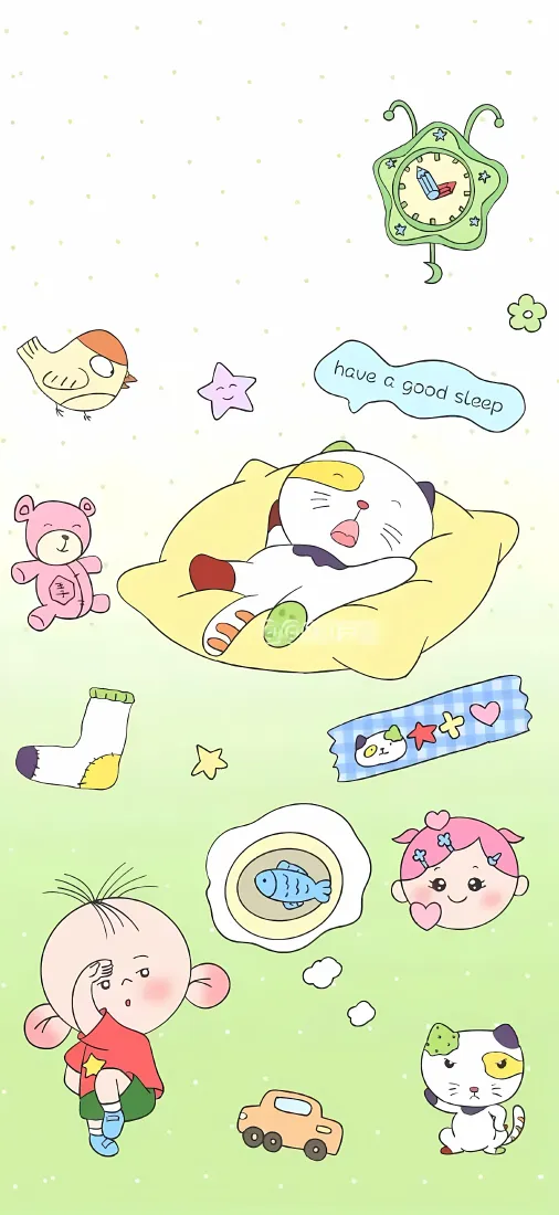 可爱小怪手机壁纸｜卡通手绘背景图片 - 软萌治愈插画「哲风壁纸」