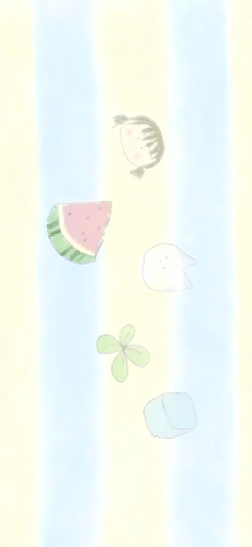 西瓜手机壁纸｜条纹背景图片 - 夏日清新水果插画「哲风壁纸」
