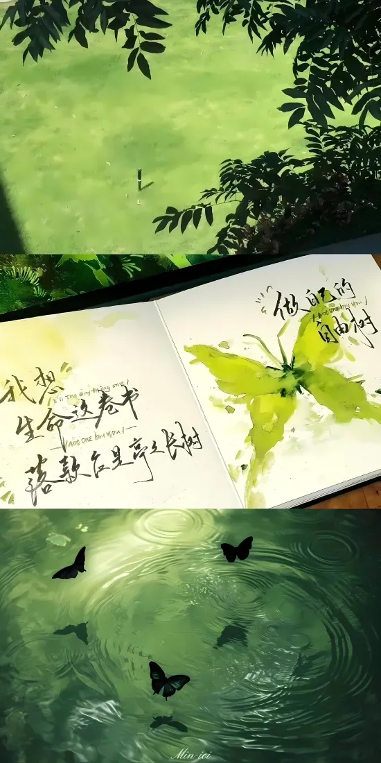 励志文字手机壁纸｜清新自然背景图片 - 蝴蝶治愈场景「哲风壁纸」