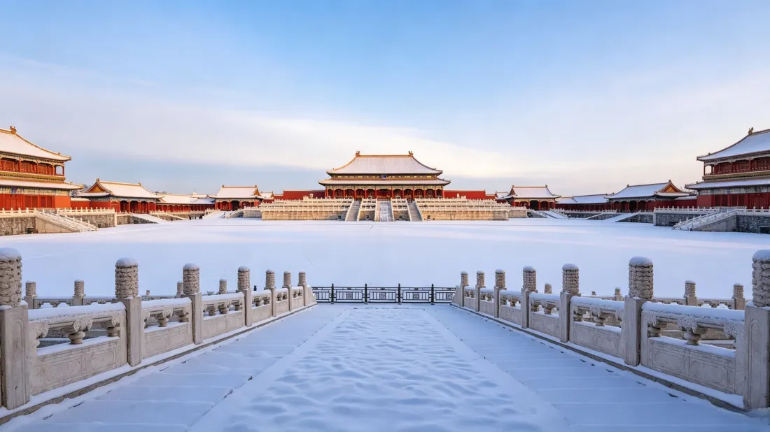 3k故宫壁纸｜冬日雪景背景图片 - 壮观传统中式古建筑「哲风壁纸」