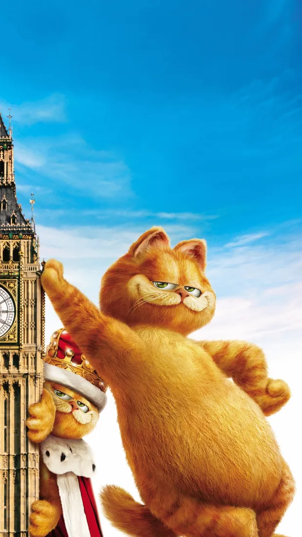 加菲猫手机壁纸｜英国大本钟蓝天背景图片 - 动漫角色「哲风壁纸」