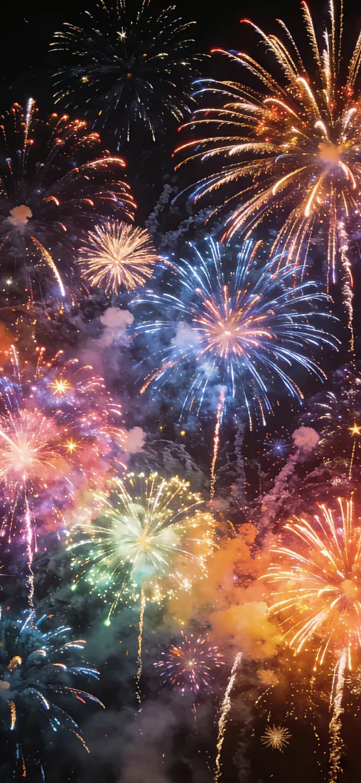 烟花手机壁纸｜璀璨夜空背景图片 - 喜庆节日绽放场景「哲风壁纸」