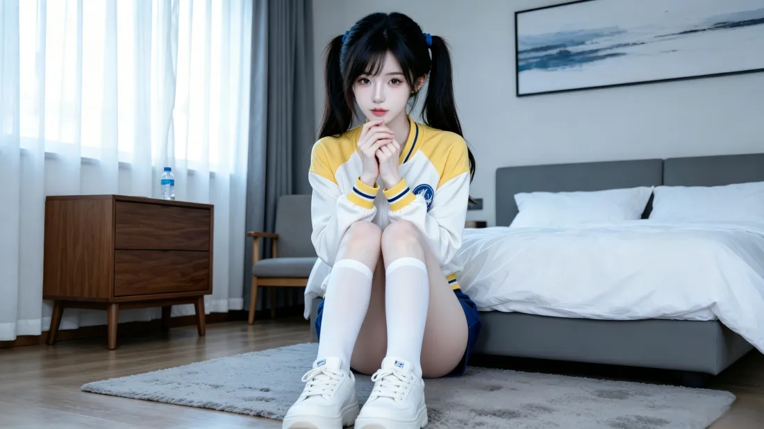 3k双马尾少女壁纸｜居家卧室背景图片 - 青春运动穿搭「哲风壁纸」