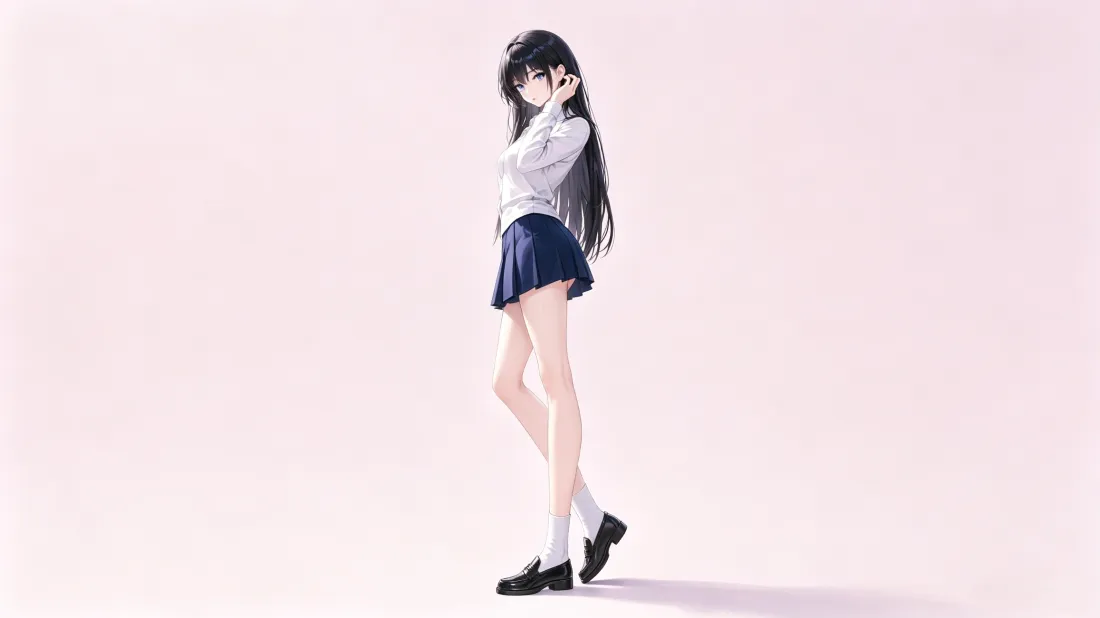 3kJK少女壁纸｜浅粉背景图片 - 二次元校园风插画「哲风壁纸」