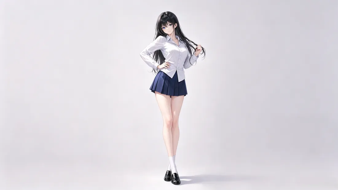 3k二次元JK美少女壁纸｜制服短裙背景图片 - 简约清爽「哲风壁纸」