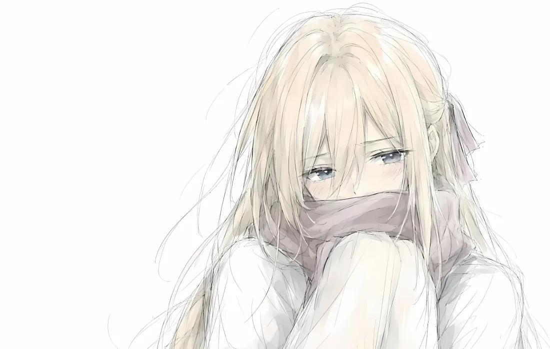 2k零壁纸｜龙族银发清冷蒙面少女背景图片 - 动漫插画「哲风壁纸」
