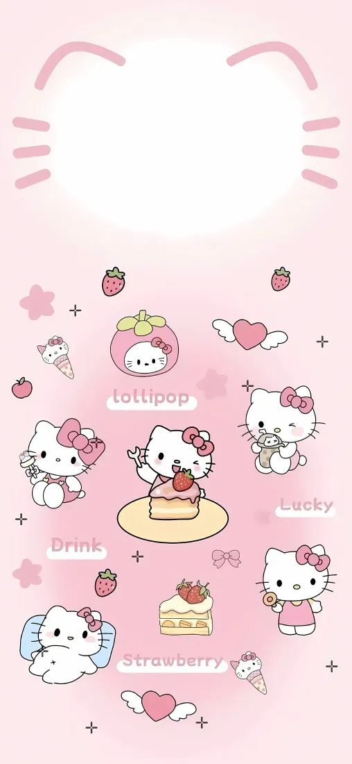Hello Kitty手机壁纸｜可爱卡通背景图片 - 粉色治愈少女风「哲风壁纸」