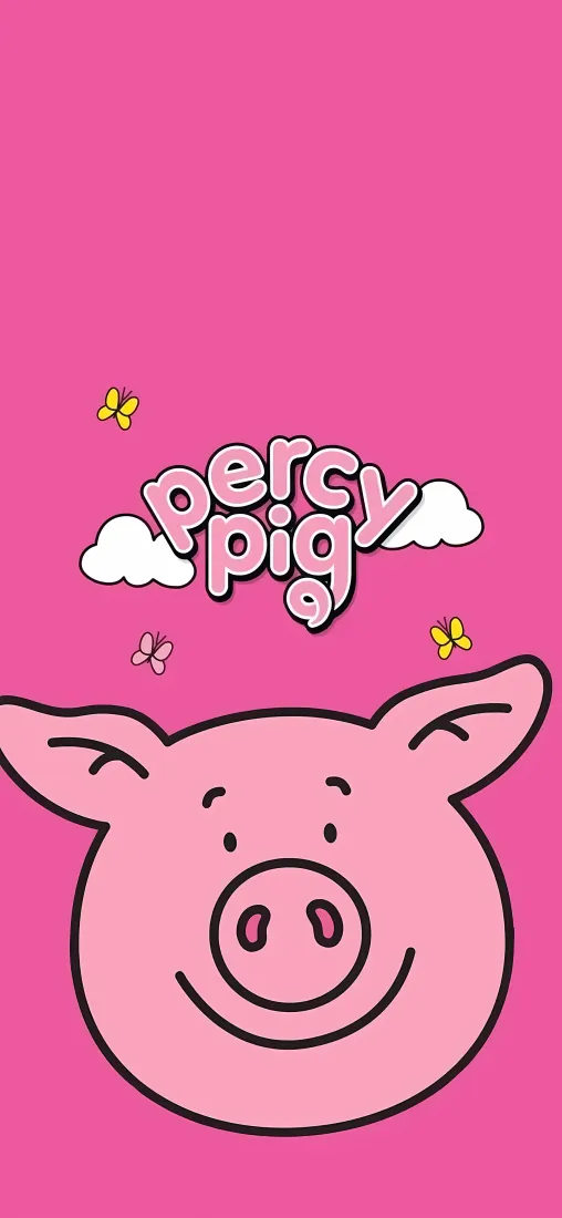 Percy Pig手机壁纸｜粉色背景图片 - 可爱卡通小猪「哲风壁纸」