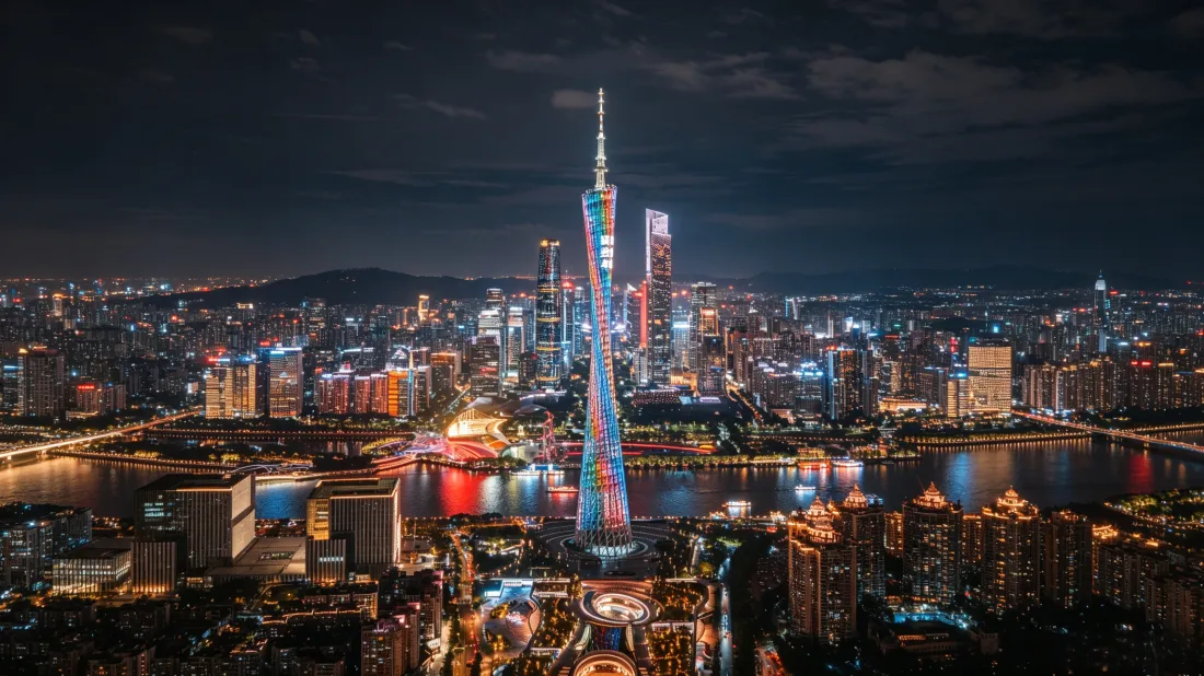 3k广州塔壁纸｜广州城市夜景背景图片 - 璀璨都市天际风光「哲风壁纸」