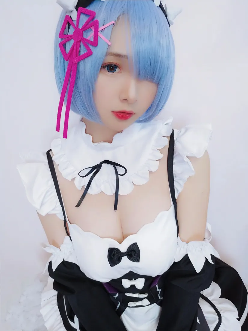 蕾姆手机壁纸｜女仆cosplay背景图片 - 古川kagura「哲风壁纸」