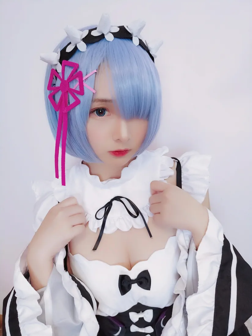 蕾姆手机壁纸｜女仆装cosplay背景图片 - 古川kagura「哲风壁纸」