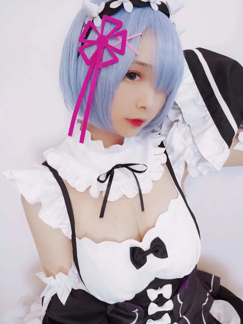 蕾姆手机壁纸｜女仆cosplay背景图片 - 古川kagura「哲风壁纸」