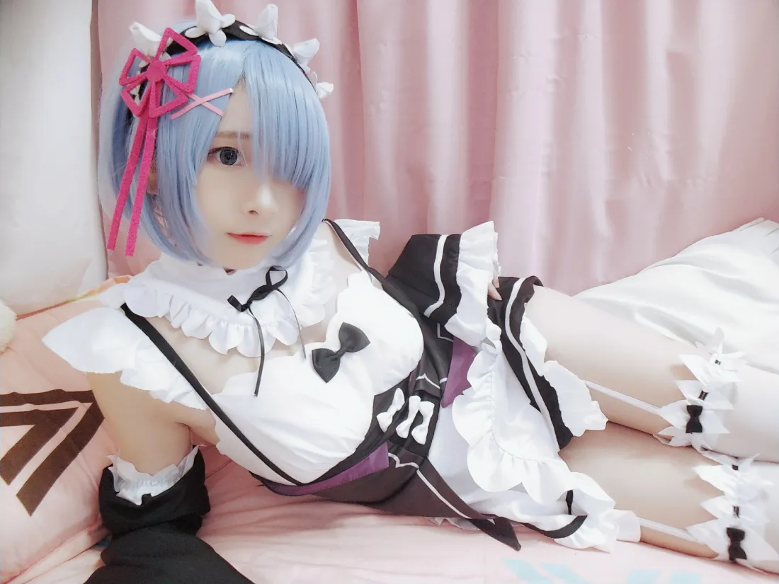 3k蕾姆壁纸｜古川kagura女仆cos背景图片 - 二次元美少女「哲风壁纸」