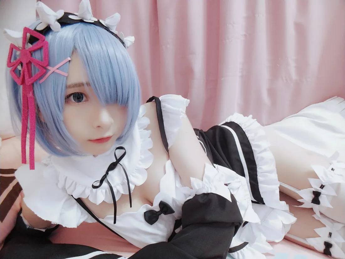 3k蕾姆cosplay壁纸｜古川kagura女仆装背景图片 - 白丝二次元少女「哲风壁纸」