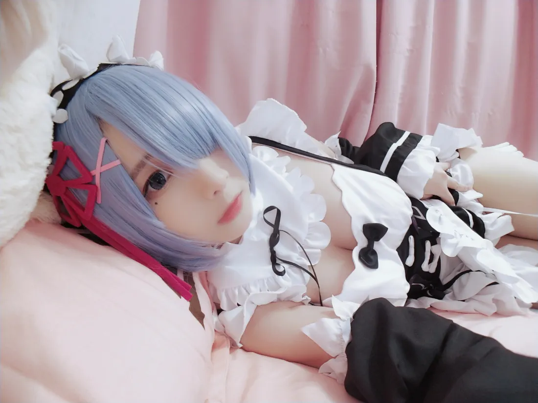 3k蕾姆壁纸｜白丝女仆cosplay背景图片 - 古川kagura「哲风壁纸」