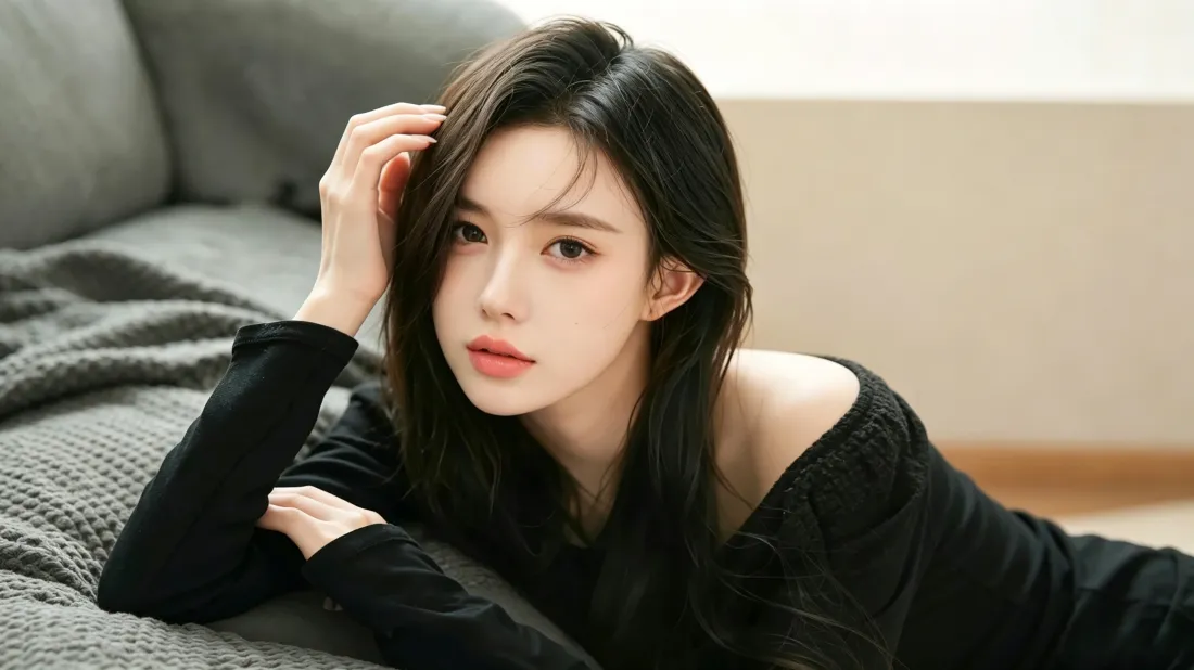 3k清纯美女壁纸｜居家沙发背景图片 - 好看氛围感写真「哲风壁纸」
