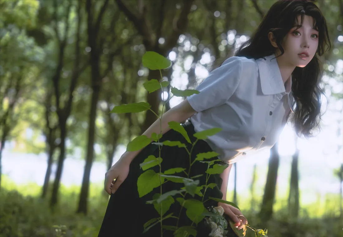 4k森系女神壁纸｜森林背景图片 - 清新氛围感「哲风壁纸」
