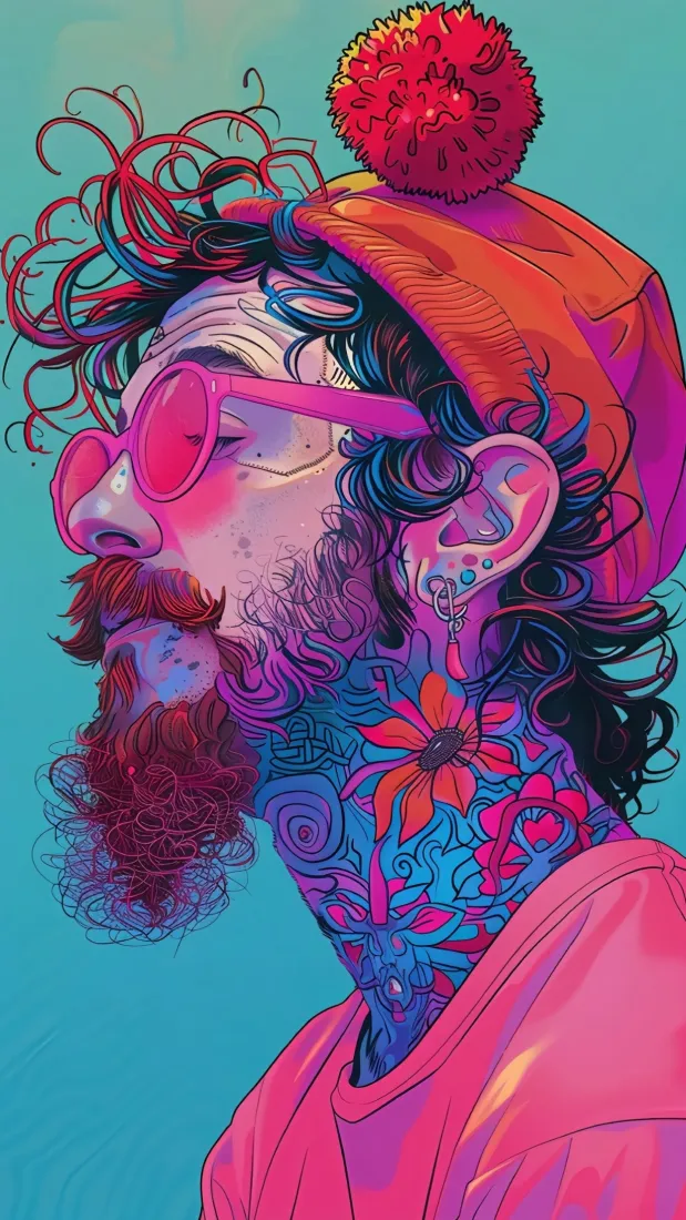 潮流插画潮男手机壁纸｜个性街头背景图片 - 艺术创作「哲风壁纸」