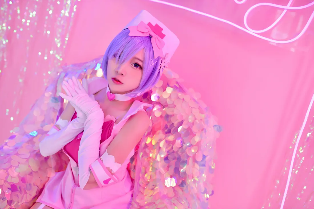 7k蕾姆壁纸｜粉色护士cosplay背景图片 - 二佐Nisa「哲风壁纸」