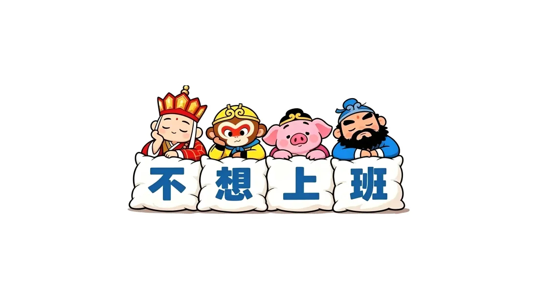 6kQ版西游记师徒壁纸｜搞怪趣味背景图片 - 不想上班「哲风壁纸」