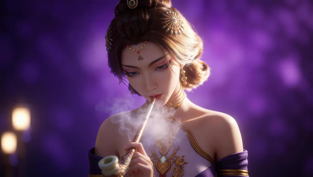 8k紫灵仙子壁纸｜紫色光晕背景图片 - 凡人修仙传女角色「哲风壁纸」