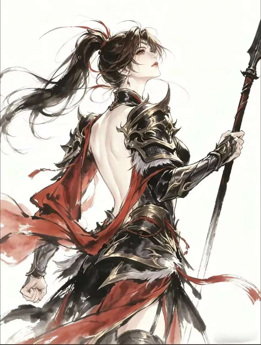 张星彩手机壁纸｜三国杀女武将背景图片 - 国风水墨手绘「哲风壁纸」