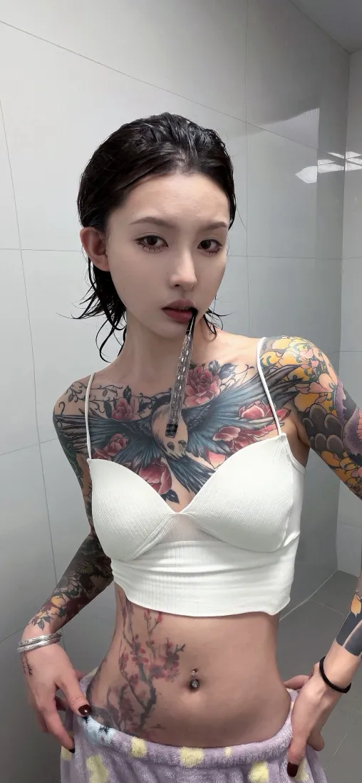 纹身美女手机壁纸｜酷飒个性女生背景图片 - 花臂纹身「哲风壁纸」