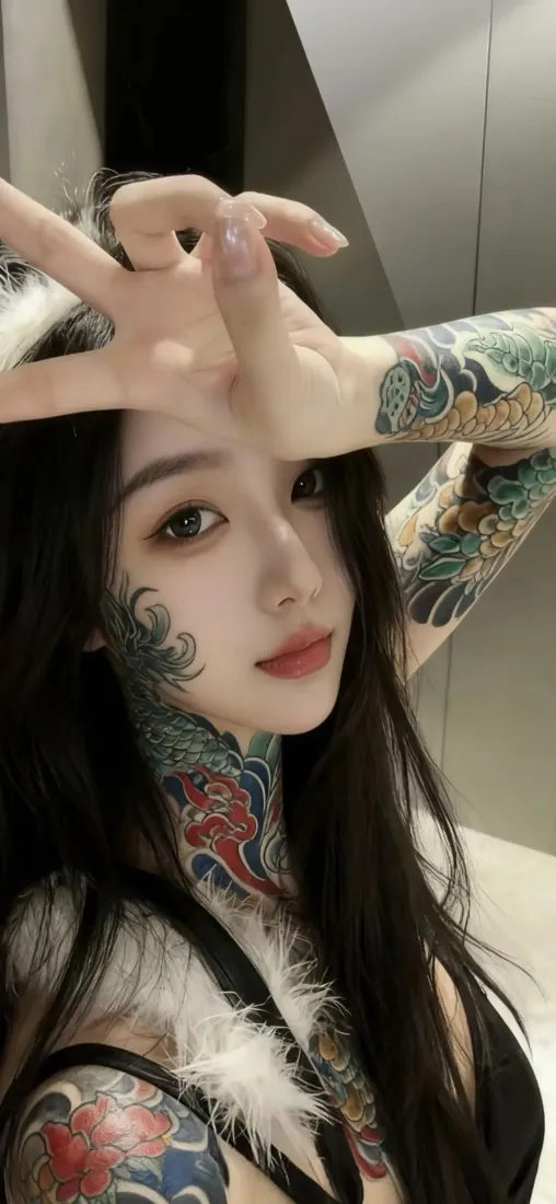 纹身美女手机壁纸｜个性女生背景图片 - 时尚潮流「哲风壁纸」