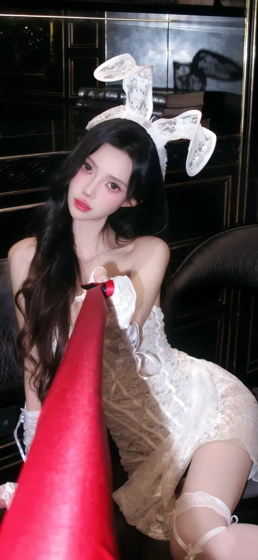 兔耳美女手机壁纸｜时尚写真背景图片 - 氛围感气质人像「哲风壁纸」