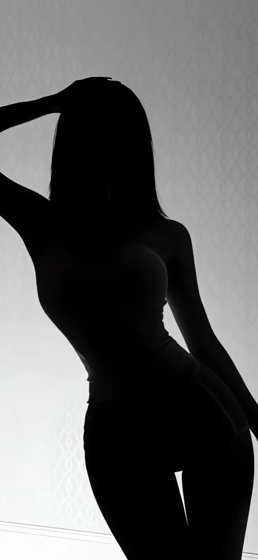 美女剪影手机壁纸｜极简灰白背景图片 - 氛围感人像「哲风壁纸」