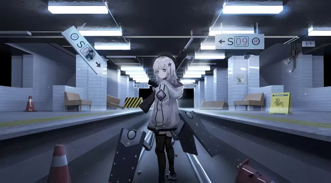 2k希安壁纸｜地铁站背景图片 - 白发二次元少女「哲风壁纸」