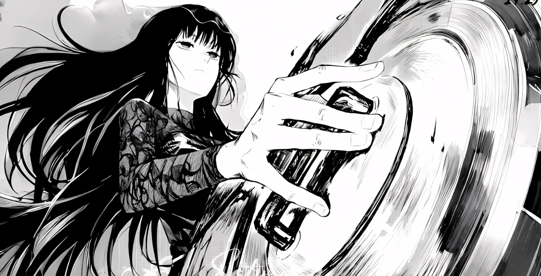 2k黑白持械长发少女壁纸｜二次元手绘背景图片 - 酷飒风「哲风壁纸」