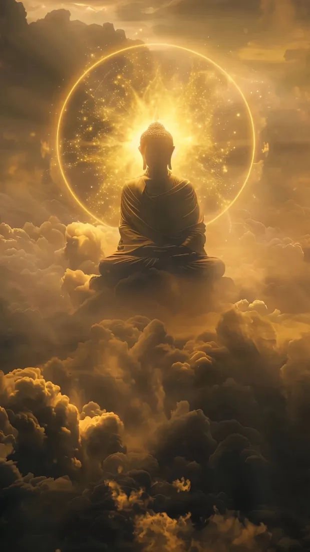 佛像手机壁纸｜云海佛光背景图片 - 禅意治愈氛围感「哲风壁纸」