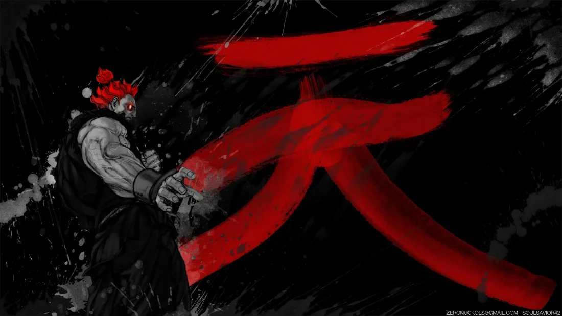 2k街头霸王拳王拜森壁纸｜红色天字背景图片 - 格斗游戏「哲风壁纸」