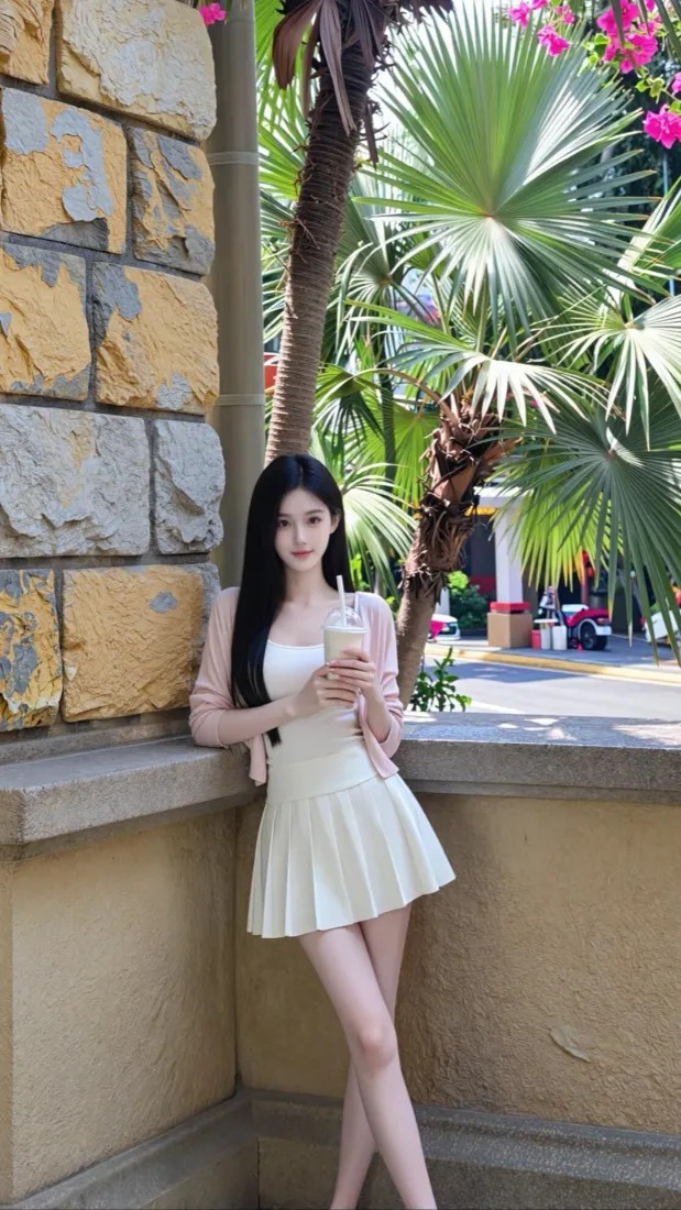 美女手机壁纸｜户外夏日背景图片 - 甜美清爽穿搭「哲风壁纸」