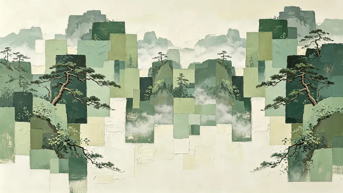 4k体块山峦壁纸｜创意艺术背景图片 - 文艺色彩风景「哲风壁纸」