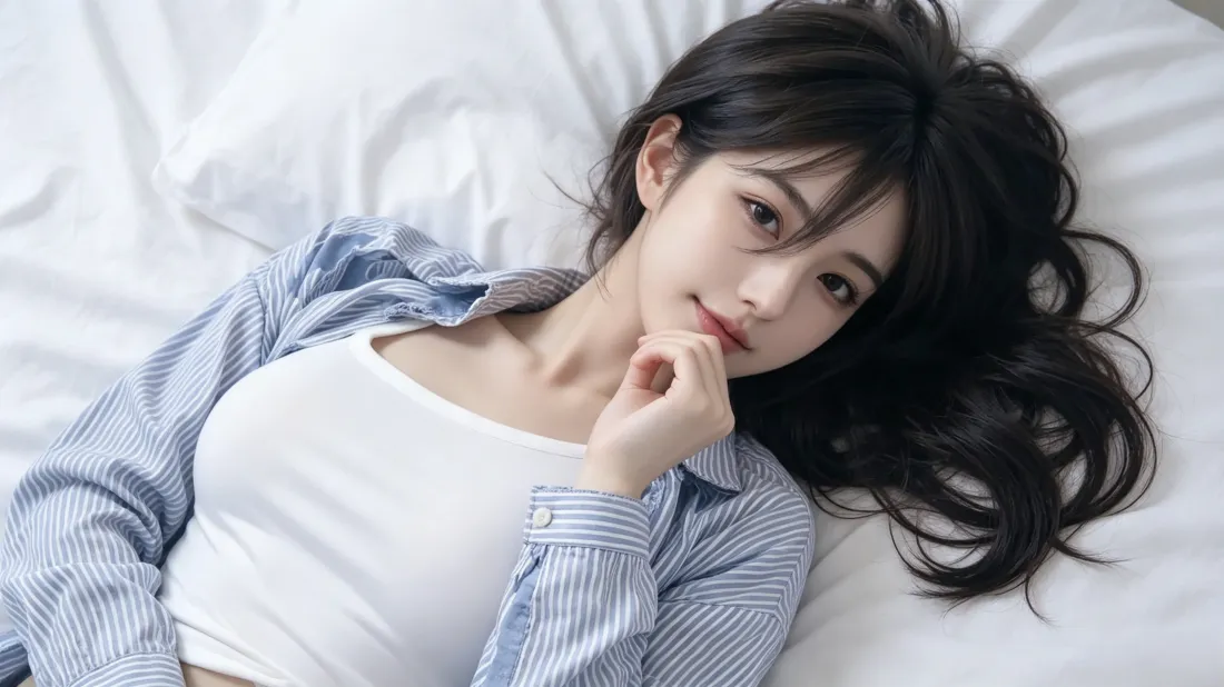3k长发美女壁纸｜居家慵懒背景图片 - 纯欲氛围感写真「哲风壁纸」