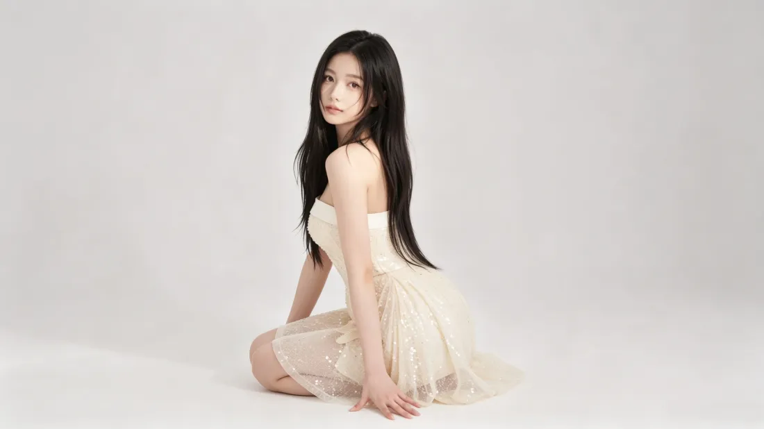 3k长发美女壁纸｜白纱裙背景图片 - 简约气质写真「哲风壁纸」
