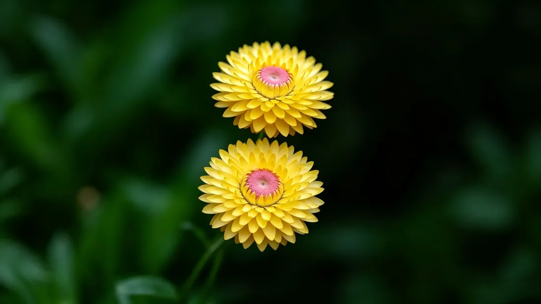 3k黄色粉芯花卉壁纸｜绿色植物背景图片 - 自然治愈风景「哲风壁纸」