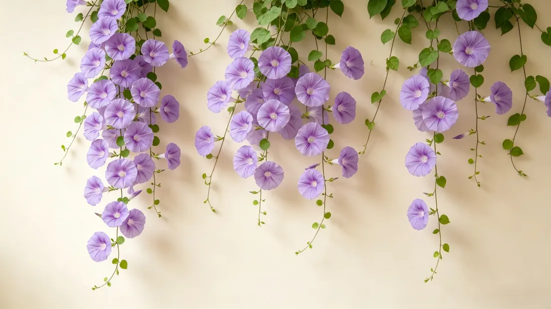 3k牵牛花壁纸｜垂落花藤背景图片 - 清新治愈「哲风壁纸」