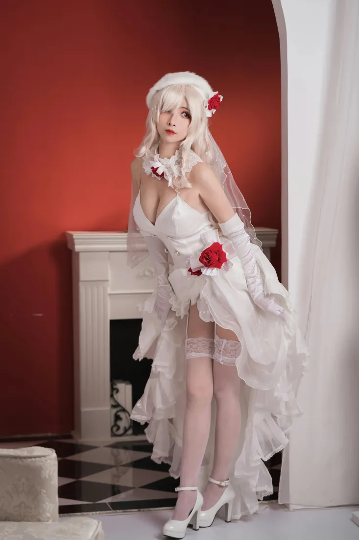 少女前线G36C手机壁纸｜白丝婚纱cos背景图片 - rioko凉凉子「哲风壁纸」