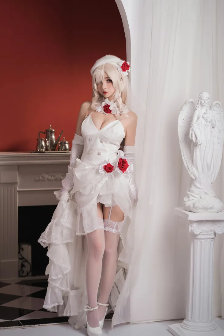 G36C手机壁纸｜少女前线婚纱cos背景图片 - rioko凉凉子写真「哲风壁纸」