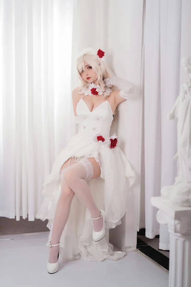 少女前线G36C手机壁纸｜婚纱礼服cos背景图片 - rioko凉凉子「哲风壁纸」