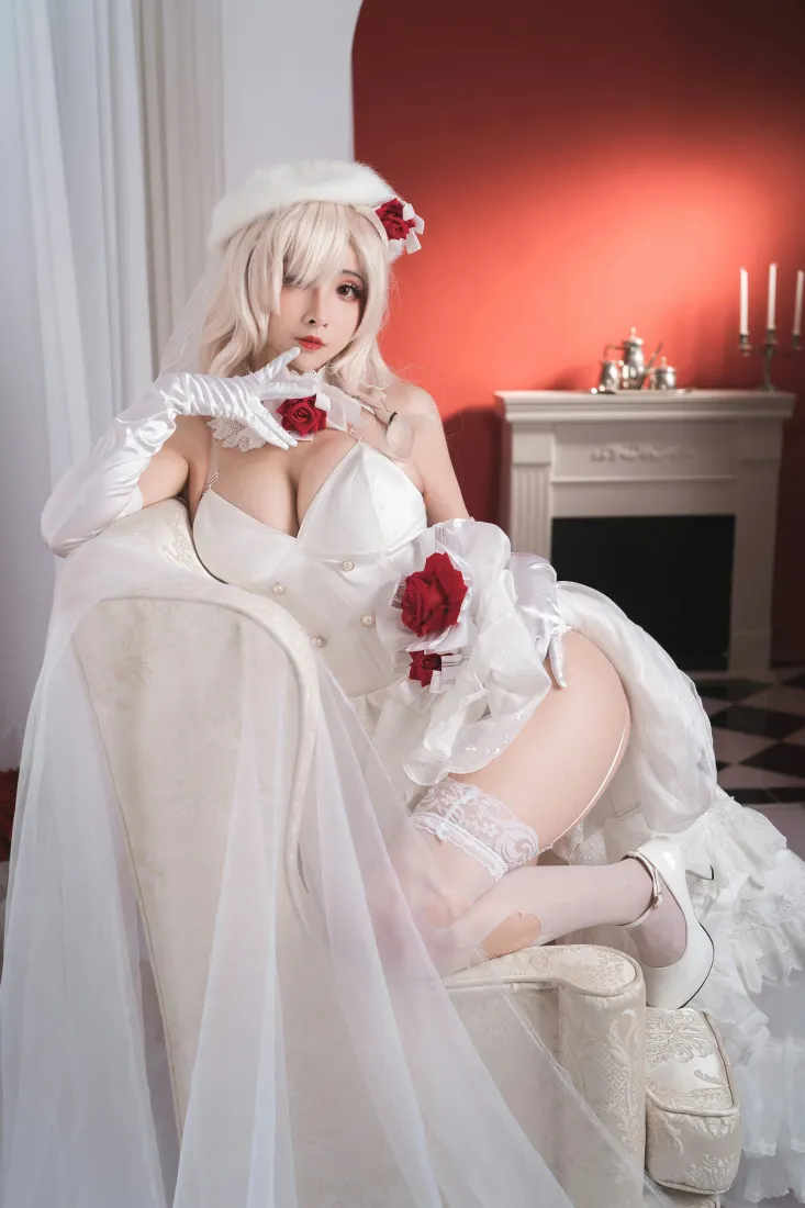 少女前线G36C手机壁纸｜婚纱礼服cos背景图片 - rioko凉凉子「哲风壁纸」