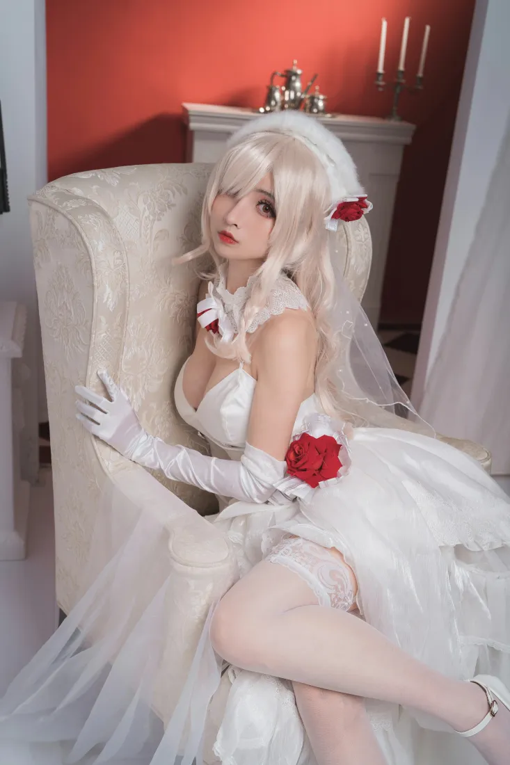 少女前线G36C手机壁纸｜婚纱cosplay背景图片 - rioko凉凉子「哲风壁纸」