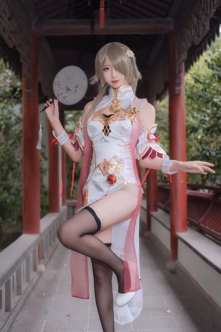 丽塔・洛丝薇瑟浣溪沙手机壁纸｜中式古亭背景图片 - 弥音音wwcos「哲风壁纸」