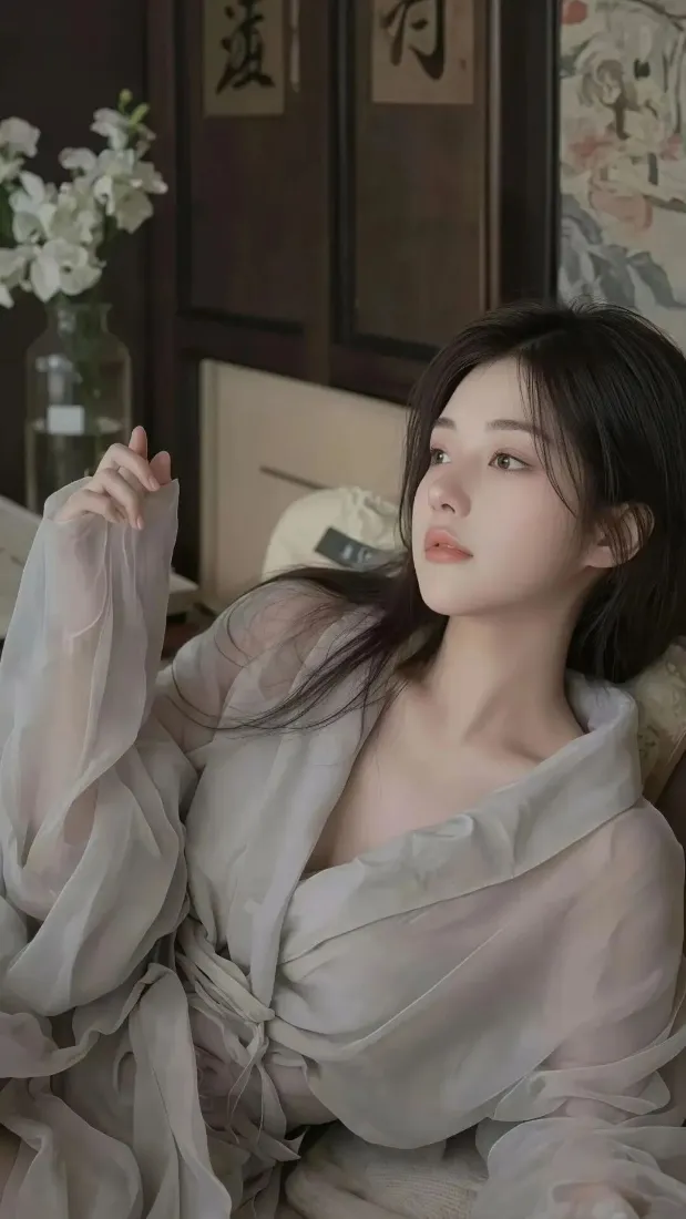 清冷气质美女手机壁纸｜中式古风居家背景图片 - 温柔氛围感「哲风壁纸」