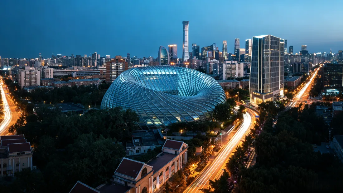 3k北京冰丝带壁纸｜城市夜景背景图片 - 现代都市天际线「哲风壁纸」